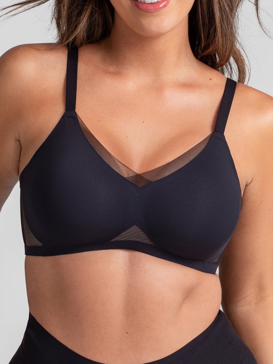 Honeylove Other - Honeylove crossover black bra Wireless Mesh-Accent Bra size large